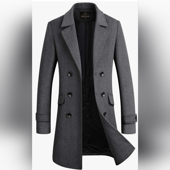grey pea coat - Picture 1 of 9